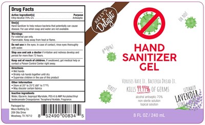 Lavender Label.jpg Kellys Delight Lavender Hand Sanitizer - Lavender Label